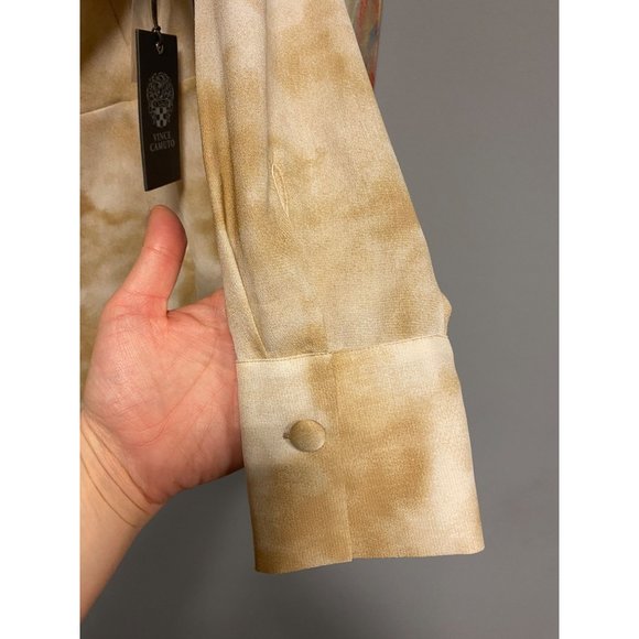 Vince Camuto NWT Women's Lg Blouse Tunic Tie Dye Spring Safari Wrap Style V-Neck - Picture 6 of 12